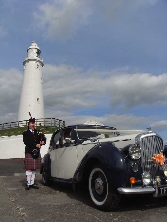 Wedding Piper and Car