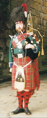 Scottish piper at a funeral